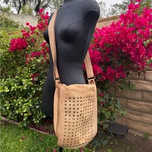 Bed Stu Cobbler Series Genuine Leather Bag with Brass Studded American Flag